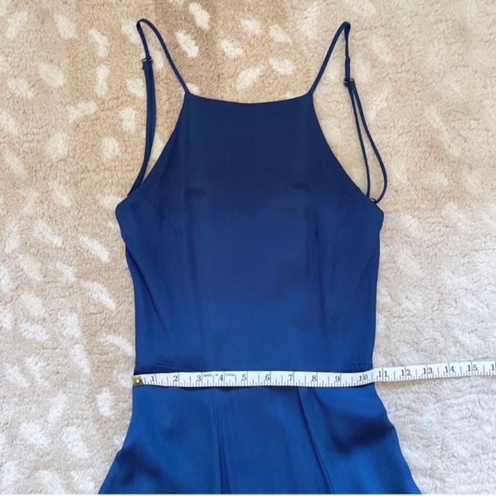 Reformation Noelle Dress Backless Halter Flowing Maxi Dress In Navy Blue Size XS - Picture 9 of 14